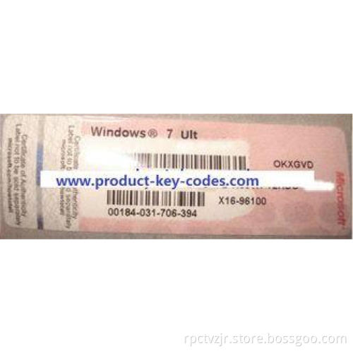 Windows 7 Ultimate OEM Lable , Windows Product Key Sticker